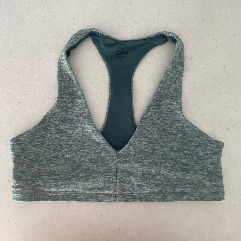 ALO Yoga Seagrass Green Racerback Sports Bra